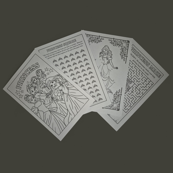 Princesses Color-Sticker-Sheets with Crayons - Picture 2 of 2